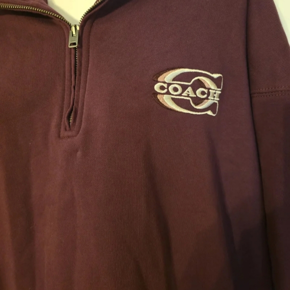 Coach 1/4 zip pullover collared Womens/mens Maroon sweatshirt  FIRM PRICE - Picture 2 of 7